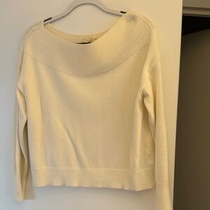 Anthropologie Off-the-Shoulder Cream Sweater